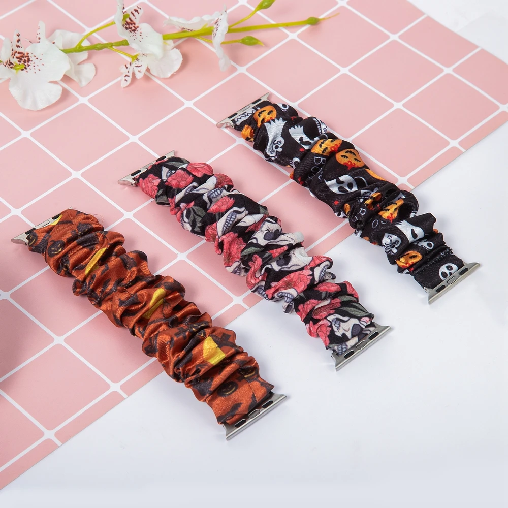 Ремешок тканевый эластичный для Apple Watch SE браслет женщин аксессуары iwatch series 6 5 4 3 2