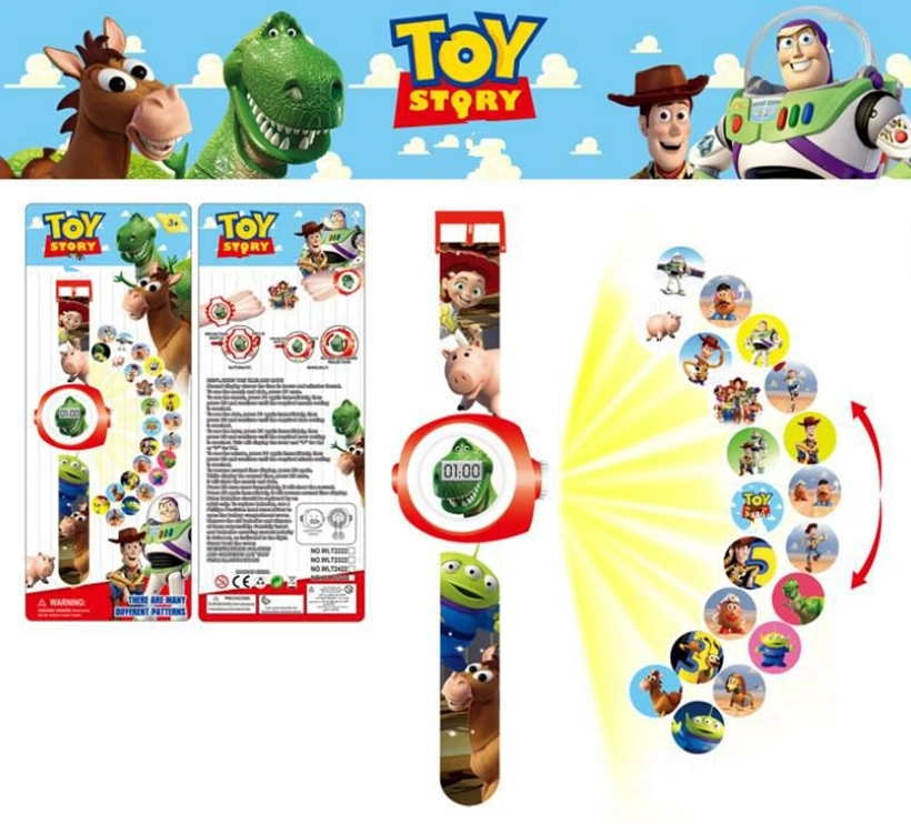 1 шт. мультипликационные цифровые часы Toy Story 4 Woody Buzz Lightyear фигурки проектор 20 стилей изображения детская игрушка