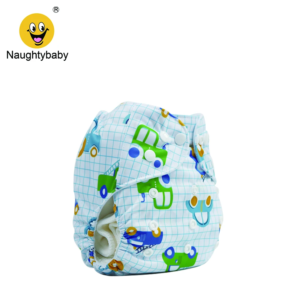 New Print Naughty Baby Cloth Nappies Printing Adjustable Reusable Pocket Diapers Cover 3-15KG Wholesale