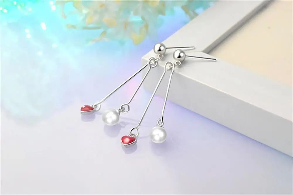 Женские серьги-подвески из серебра 925 пробы с жемчугом | Украшения и аксессуары