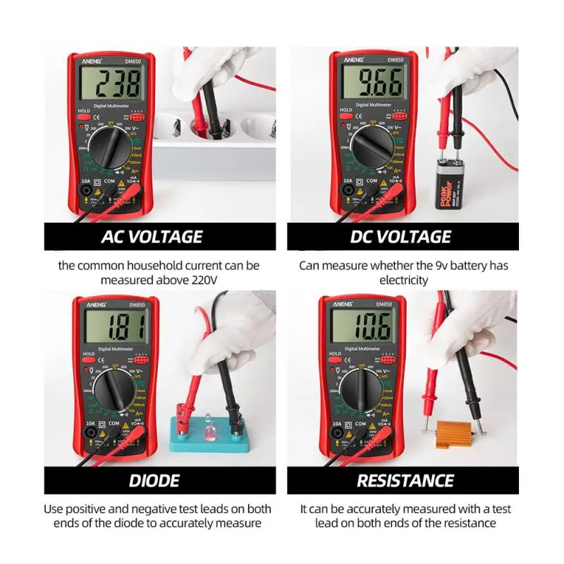 

New Digital Multimeter 1999 Counts Portable Multimeter Auto AC/DC Votage Tester Ohm Current Ammeter Detector Tool Dropping Hot