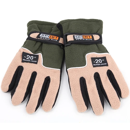 Men Army Green 1 пара, мужские и женские зимние спортивные перчатки, ультра-светильник, флисовые перчатки для катания на лыжах, ветрозащитные мотоциклетные перчатки для альпинизма, велоспорта - Цвет: Men Army Green