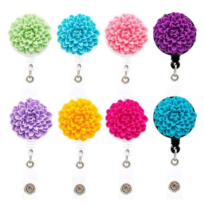 

Новые горячие продажи высокое качество акриловые выдвижные значок медсестры катушка модные цветы конфеты цвета имя бирка ID бейдж держател...