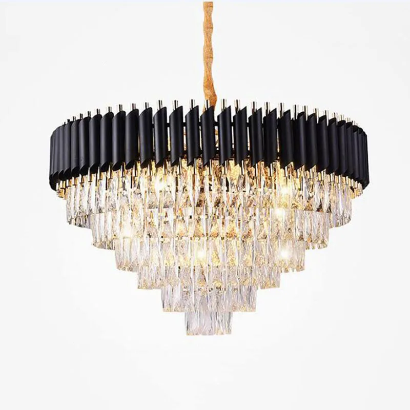 

Modern Crystal Chandelier Good Quality Round Hanging chandelier Elegant K9 Crystal Suspension Lamp for living room Lobby