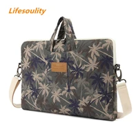 lifesoulity coconut trees patten waterproof laptop one shoulder postman bag case for macbook pro 1415 laptop bag 15 6
