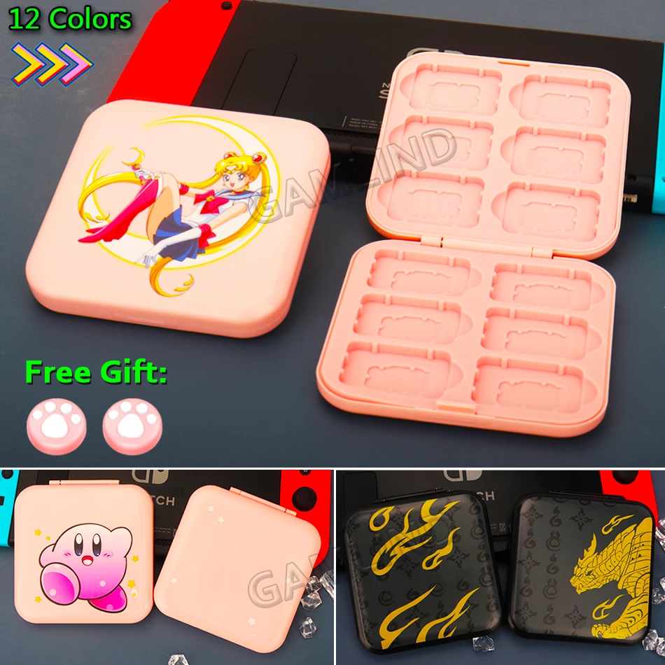 

Newest Nintend Switch Cute Game Card Case Cover Monster Hunter Rise SD Cards Pink Shell Storage Box for Nintendo Switch/Lite