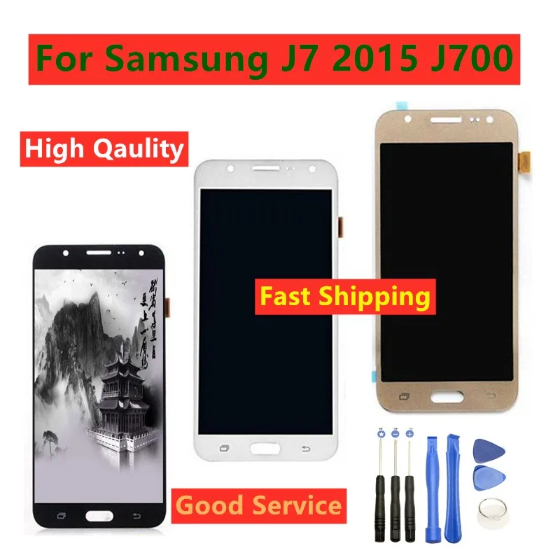 ЖК дисплей для Samsung J7 LCD сенсорный экран дигитайзер полная сборка Repalcement 2015 J700 J700F