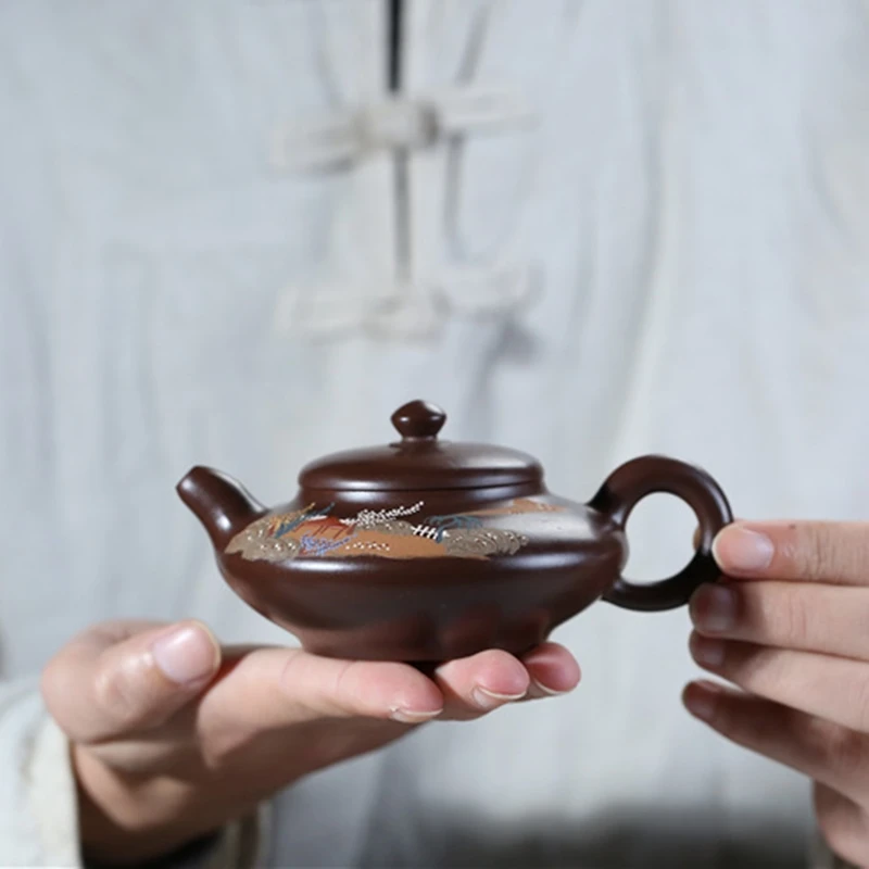 

Yixing Teapot Master Handmade Kung Fu Kettle Color Handpainted Teaware
