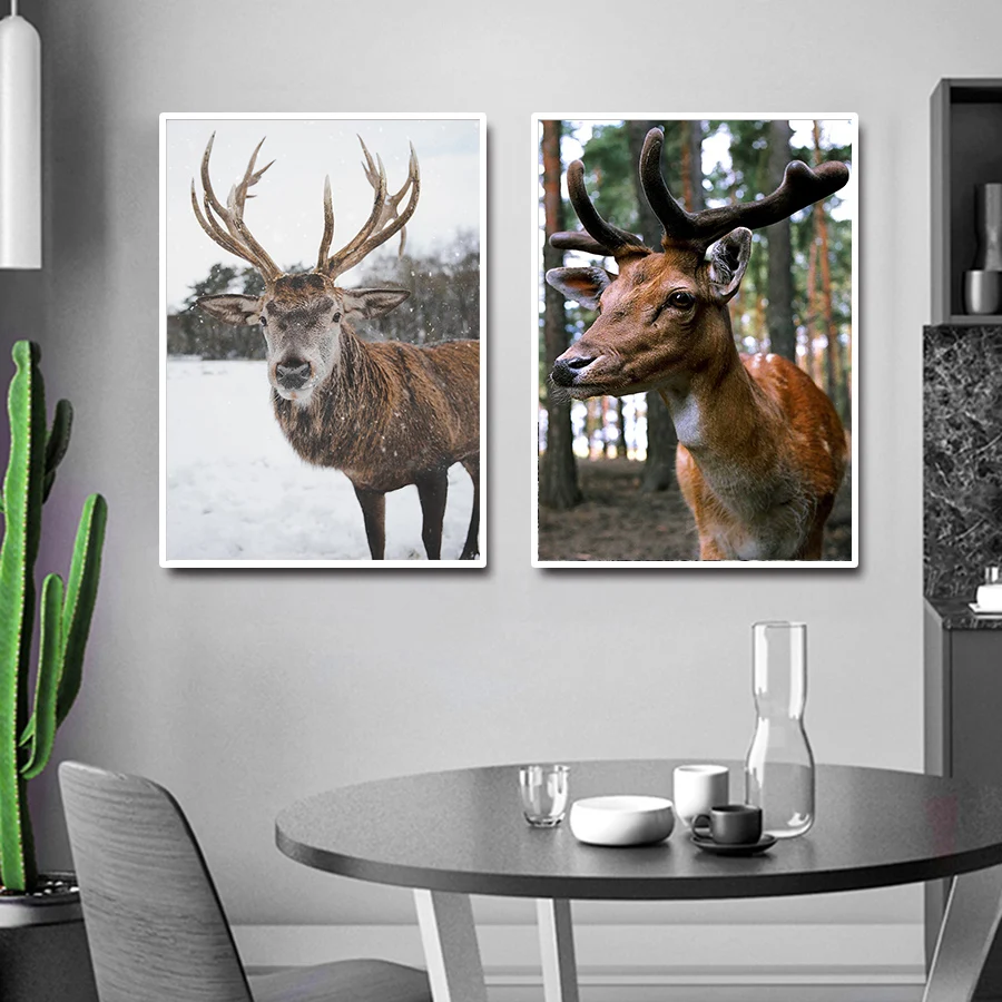 Nordic Deer Wall Painting Abstract African Animal Art Canvas Pictures Poster Prints for Living Room Dining Home Decor | Дом и сад
