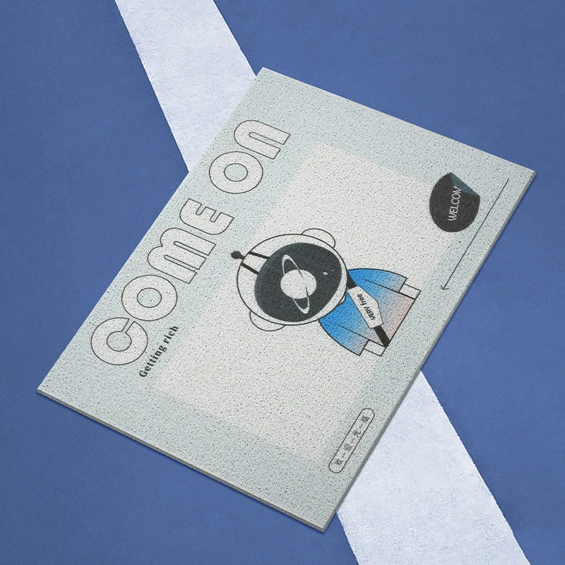 

Cute Planet Airlines Door Mat Carpet PVC Anti-slip Mat Living Room Mat Hallway Home Doormat Custom Size Cuttable Entrance Carpet