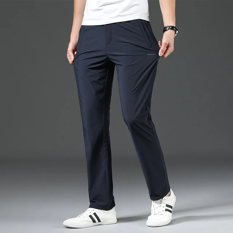 

Брюки TFETTERS мужские прямые однотонные, Свободные повседневные нейлоновые штаны полной длины, черные рабочие, лето 2023