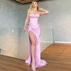 Женское вечернее платье-Русалка Vinca, розовое плиссированное платье с разрезом сбоку, платья для выпускного вечера, любимая девушка