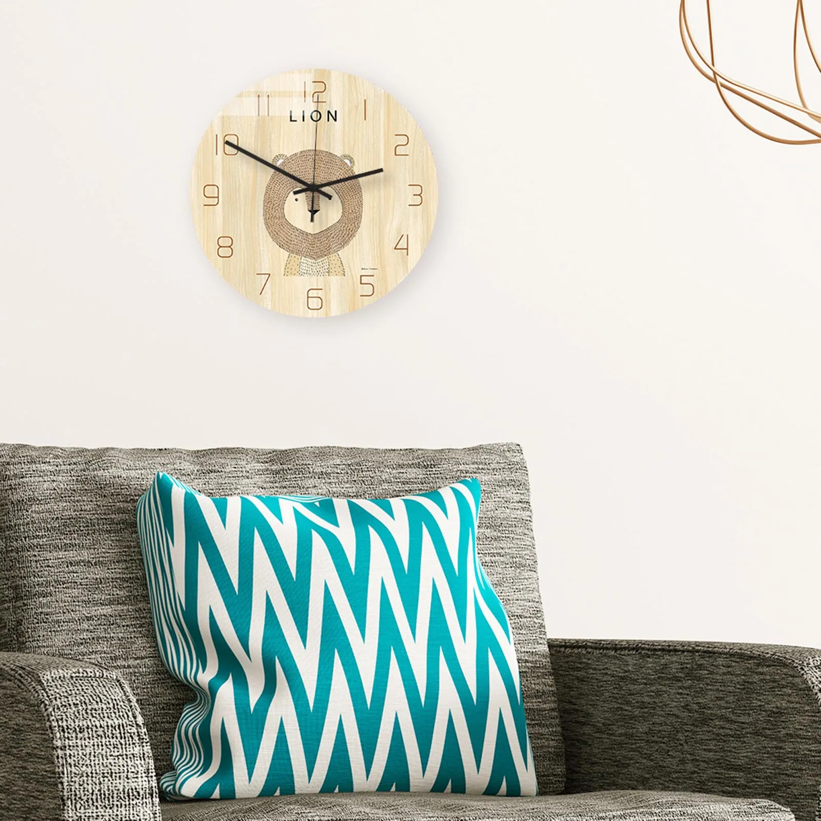 Мультфильм Настенные часы с животными натуральный деревянные настенные Цвет