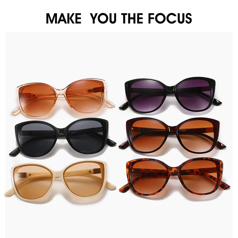

Retro Big Frame Cat Eye Sunglasses Metal Hinge European And American Trend Glasses Fashion Female Net Red Same Style Zonnebril