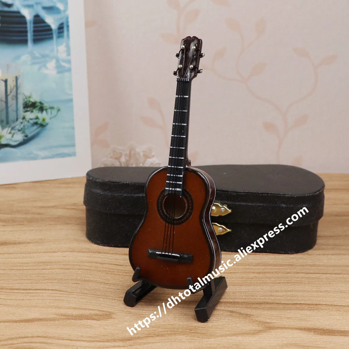 Миниатюрная модель Ukelele Деревянный мини музыкальный инструмент коллекция
