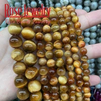 natural stone orange tiger eye round loose spacers beads for jewelry making 6 8 10 12 14mm diy bracelet accessories 15 strands