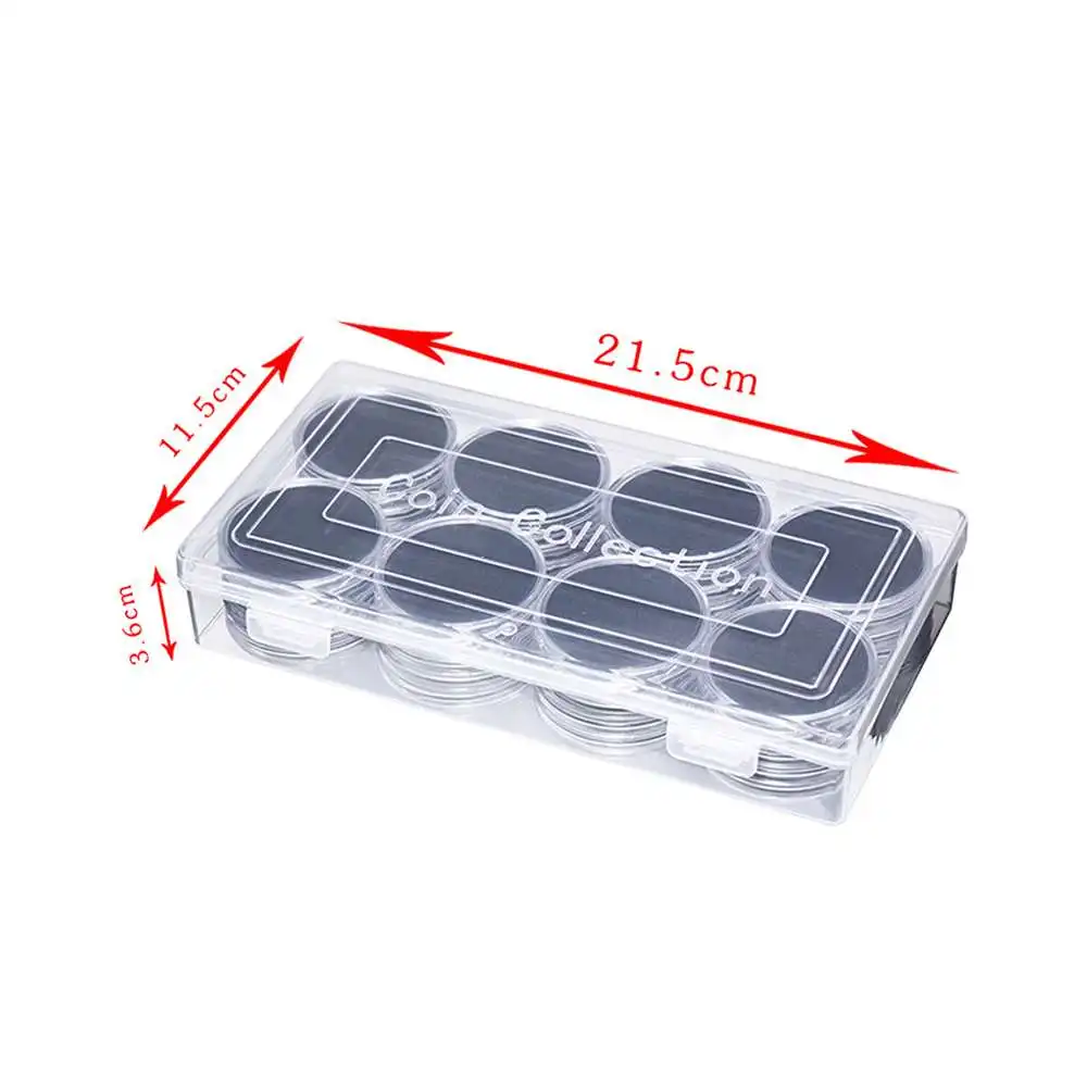 

40Pcs 46mm Transparent Plastic Coin Holder Collecting Storage Box