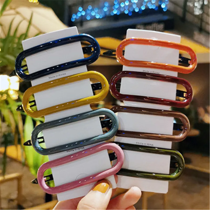 Заколка для волос скругленная женская прямоугольная шпилька карамельного цвета