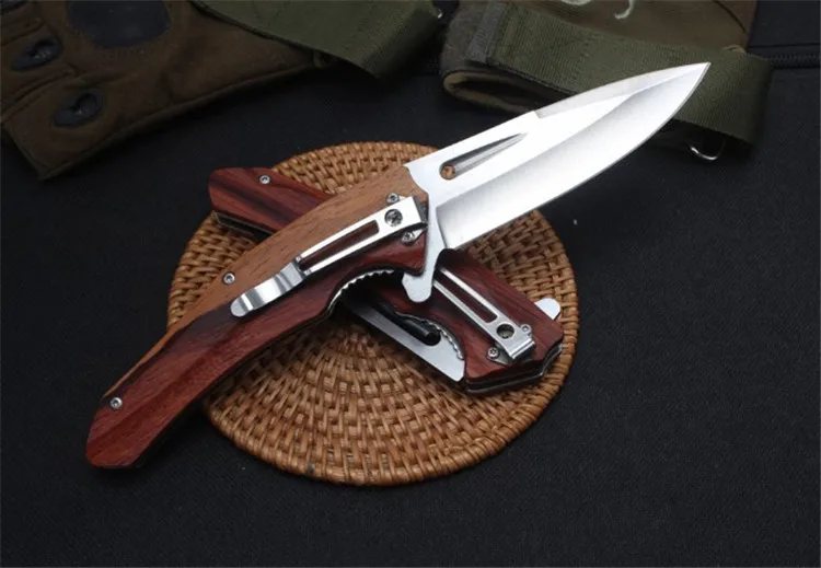 White blade MK складной нож стальное лезвие деревянная ручка 59hrc шариковый подшипник открытый кемпинг охотничий нож выживания коллекция подарок EDC инструмент ganzo керамбит тактический нож - Цвет: White blade