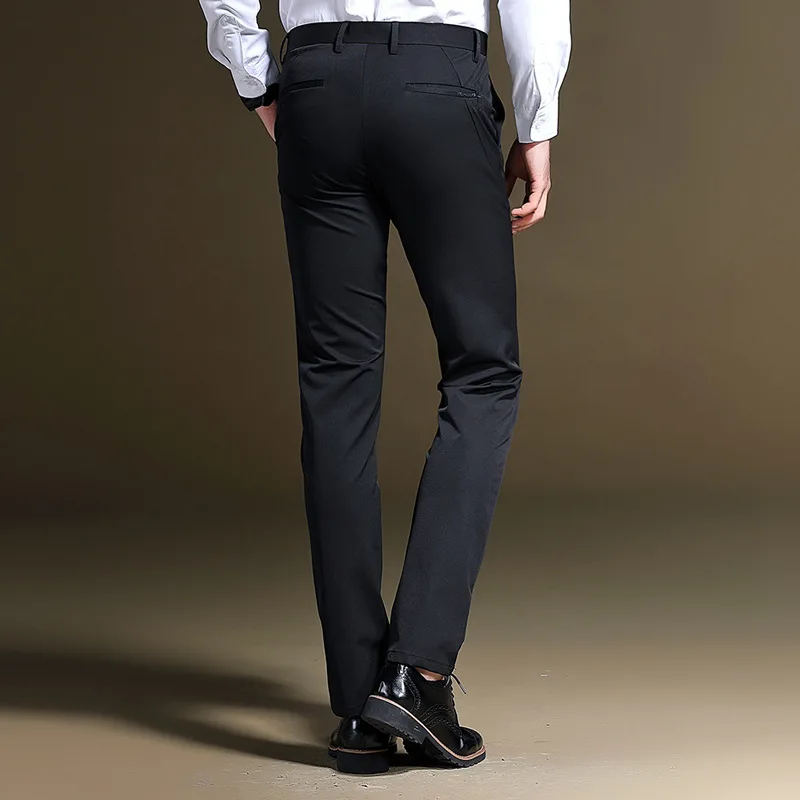 Мужские классические деловые брюки черные зауженные для офиса большие размеры |