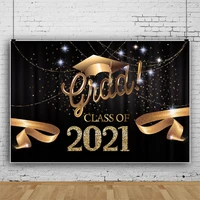 laeacco congratulations class of 2021 grade gold bachelor cap background personalized banner poster photographic photo backdrops