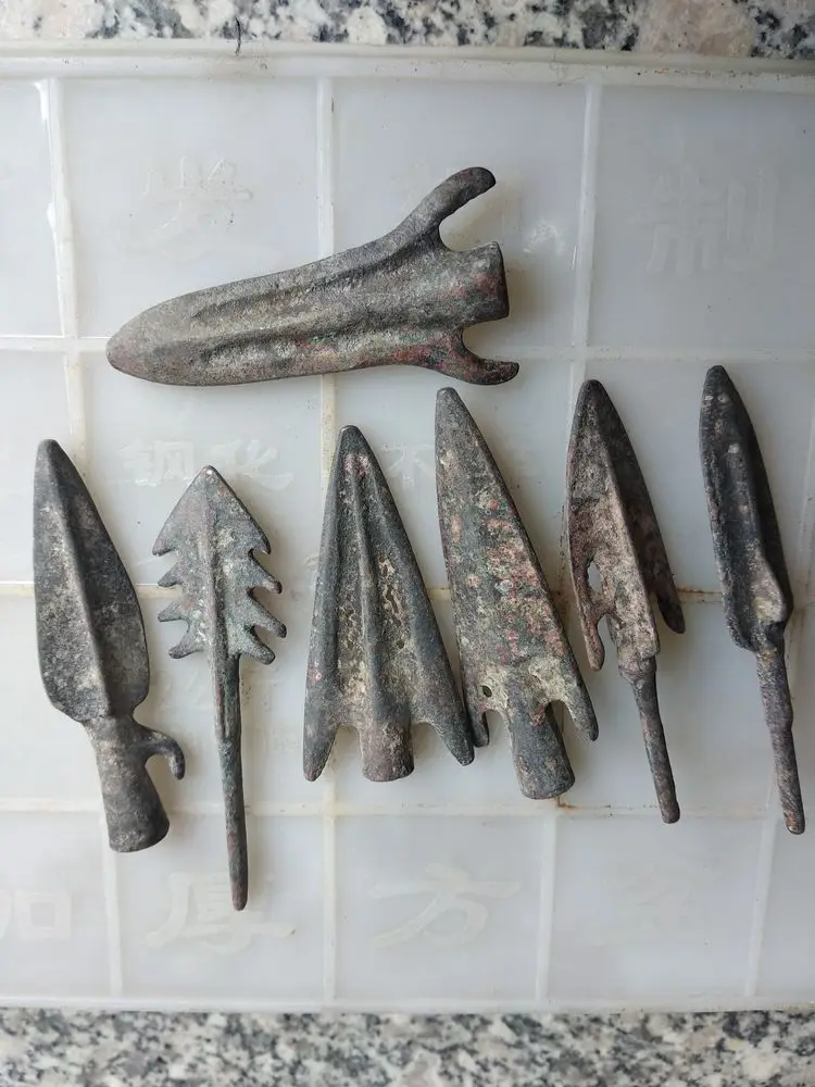 7 шт. старинное копье модель рабочего инструмента китайская трубка для щуки