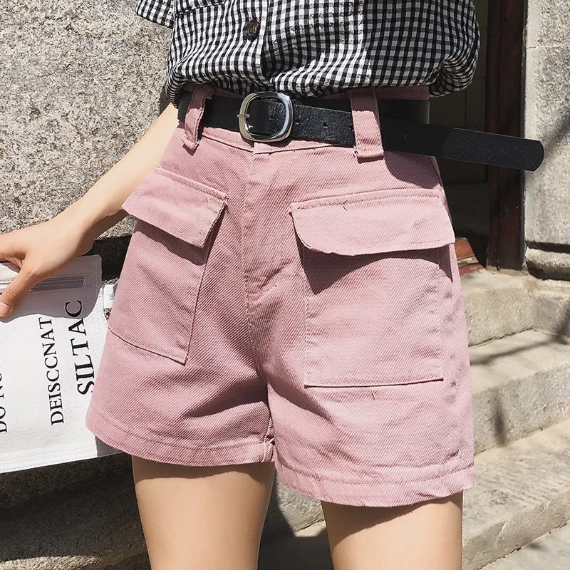 Короткие ковбойские шорты женские повседневные свободные брюки с высокой талией
