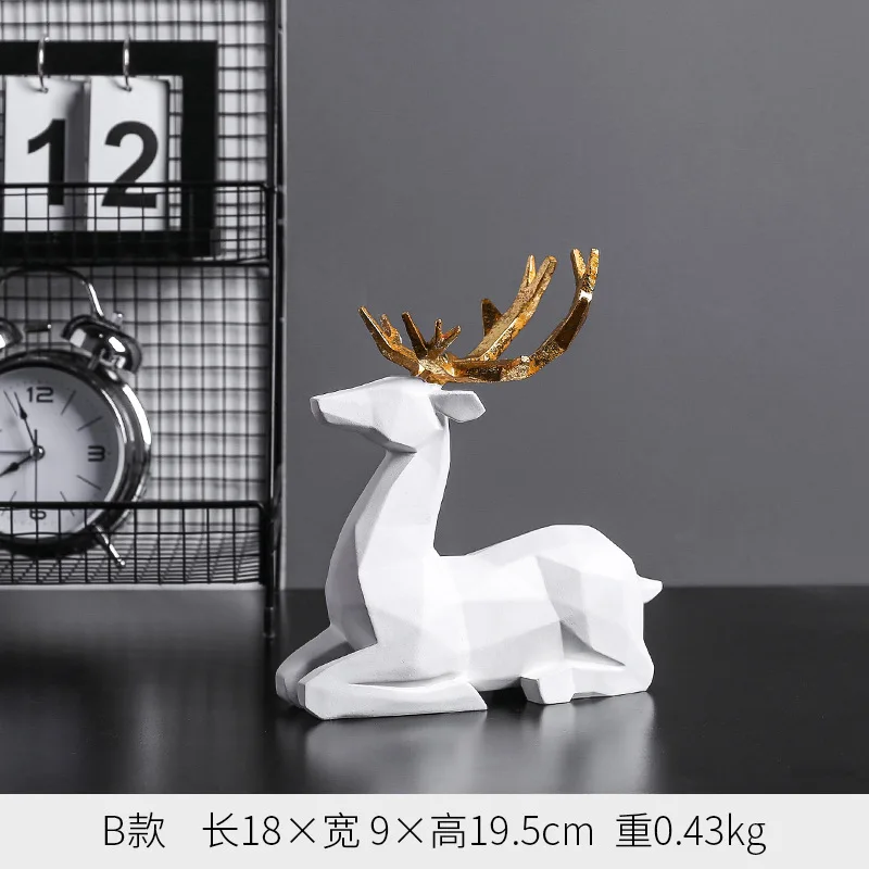

Nordic Resin Geometric Elk Ornaments Simulation Animal Origami Deer Living Room Wine Cabinet Resin Ornaments Manufacturers Whole