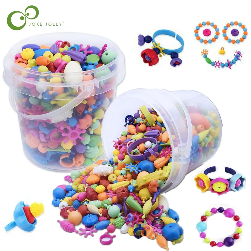 Красочные акриловые бусины для творчества Набор пазлов игрушки ювелирные