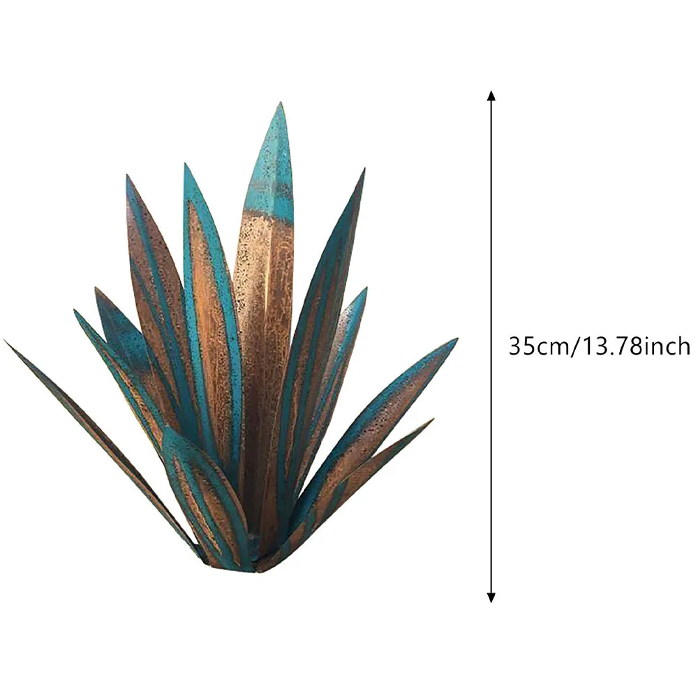 

35CM Diy Metal Art Tequila Rustic Sculpture Garden Yard Sculpture Home Decor 9 leaves Outdoor Garden Decoracion De Arte De