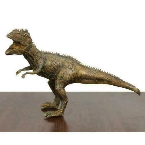 

Japan Superb Old Bronze Hand Carved ferocious Carnivore Dinosaur Statue