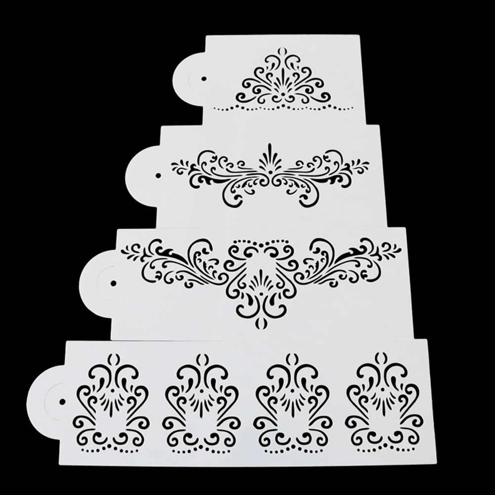 4 шт./компл. Горячая трафарет Элегантные цветы помадка торт формочка Инструменты