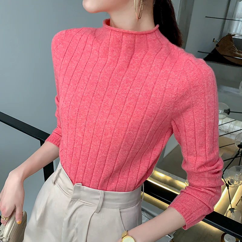 

adishree 2020 woman winter 100% Cashmere sweaters and autumn knitted Pullovers High Quality Warm Female thickening Turtleneck