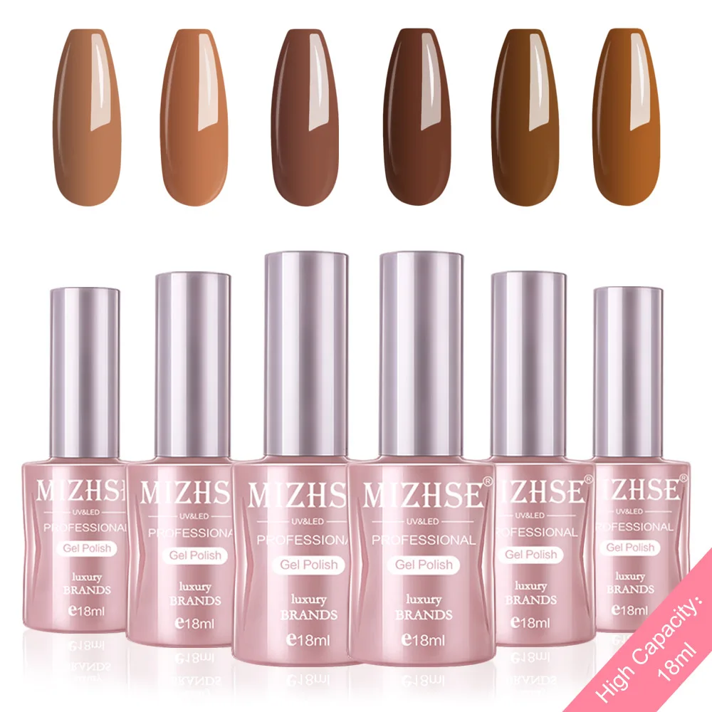 P45 MIZHSE Гель-лак для ногтей Esmalte Permanente Гель-лак набор для маникюра 18 мл Высокая емкость бутылки с подарочной коробкой 6 шт. в комплекте - Цвет: P45