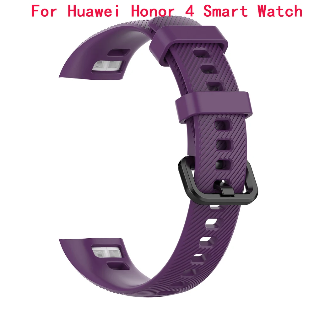 Deep purple Для huawei Honor 4 ремешок силиконовый браслет ремешок спортивный сменный водонепроницаемый браслет с инструментом для huawei Honor 3 умные часы - Цвет: Deep purple