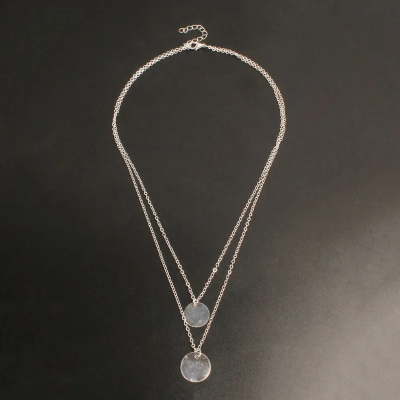 Личность золотого и серебряного цвета металла блестки длинное ожерелье кулон