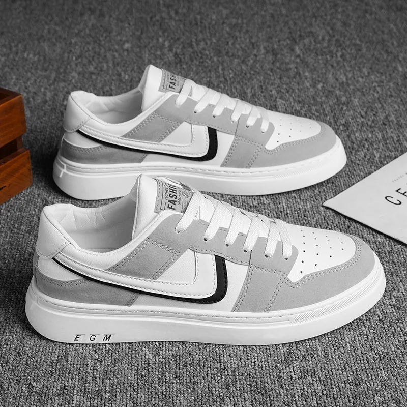 

2021 Spring New Men's Shoes Wild Fashion White Shoes Men's Students PU Leather Sneakers men fashion sneakers mens shoes casual