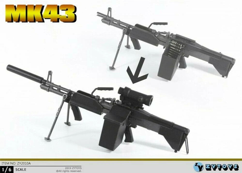

В наличии ZYTOYS ZY2010 1/6 весы MK43 пулемет оружие модель подходит для детей возрастом от 12 "фигурку солдата аксессуары для корпуса