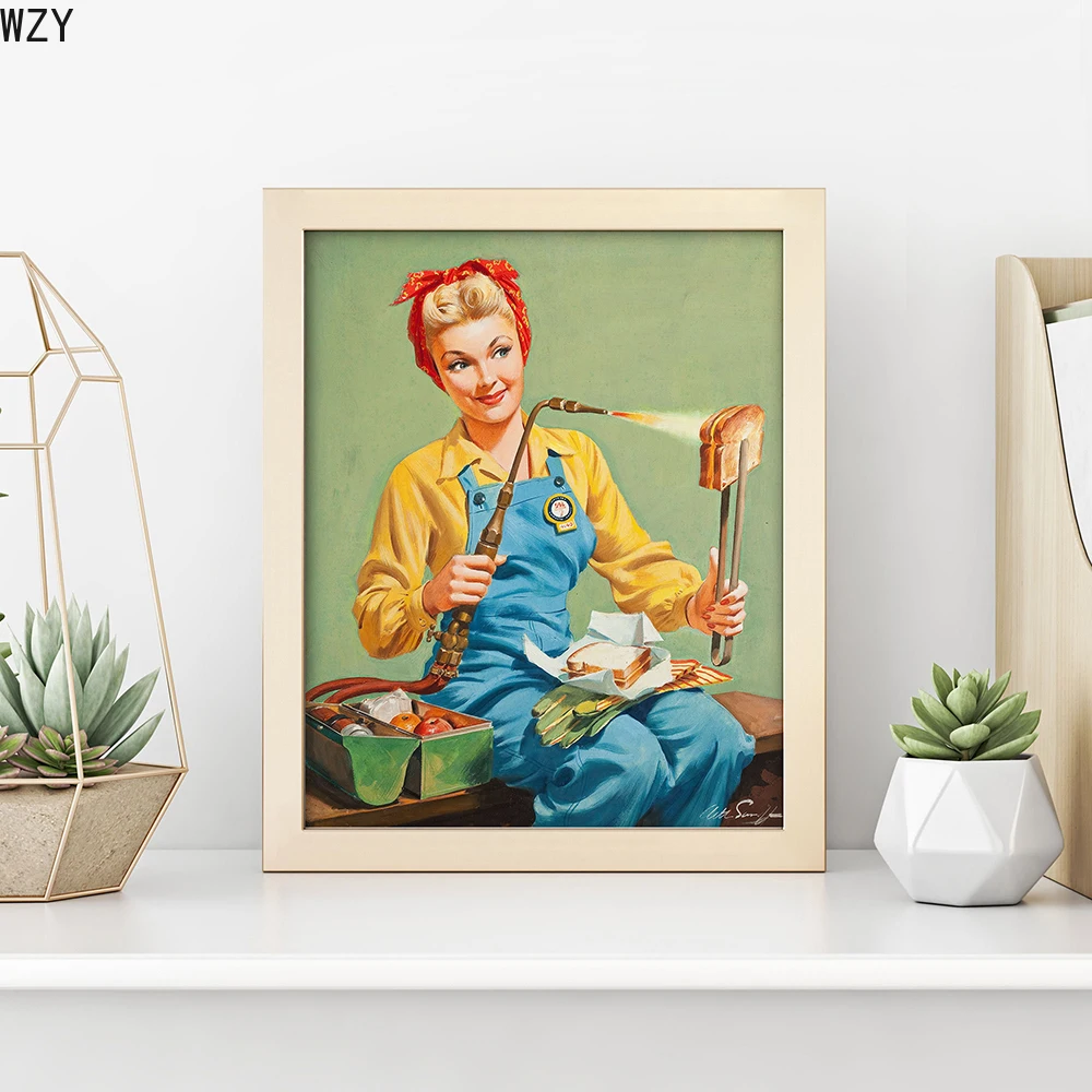 

Vintage Girls Food Grilled Cheese Sandwich Italy Restaurant Print Poster Wall Art Canvas Foodie KitchenRetro Art DecorPainting