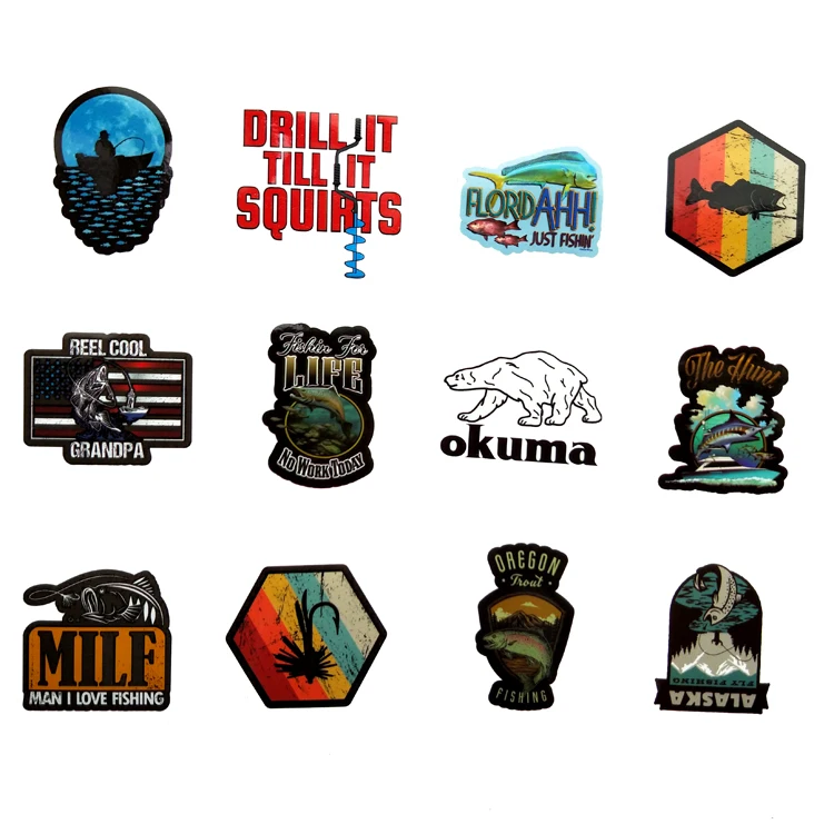 51 шт. забавные наклейки для рыбацких машин рыбалки s ноутбука чемодана