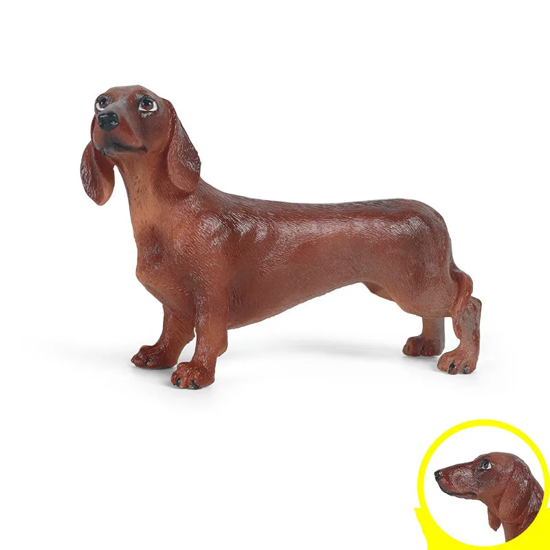 

5.7" Simulation Honest Short Legs Smal Dachshund Decoration Christmas Present PVC Action Figure Model Toy 14 CM L40