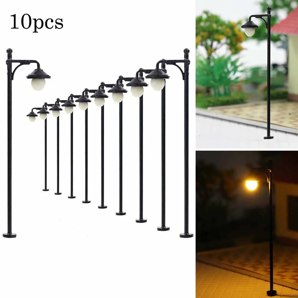 10 шт. модельные светодиодные лампы 65 мм Калибр H0 / 00 светильник онари уличные