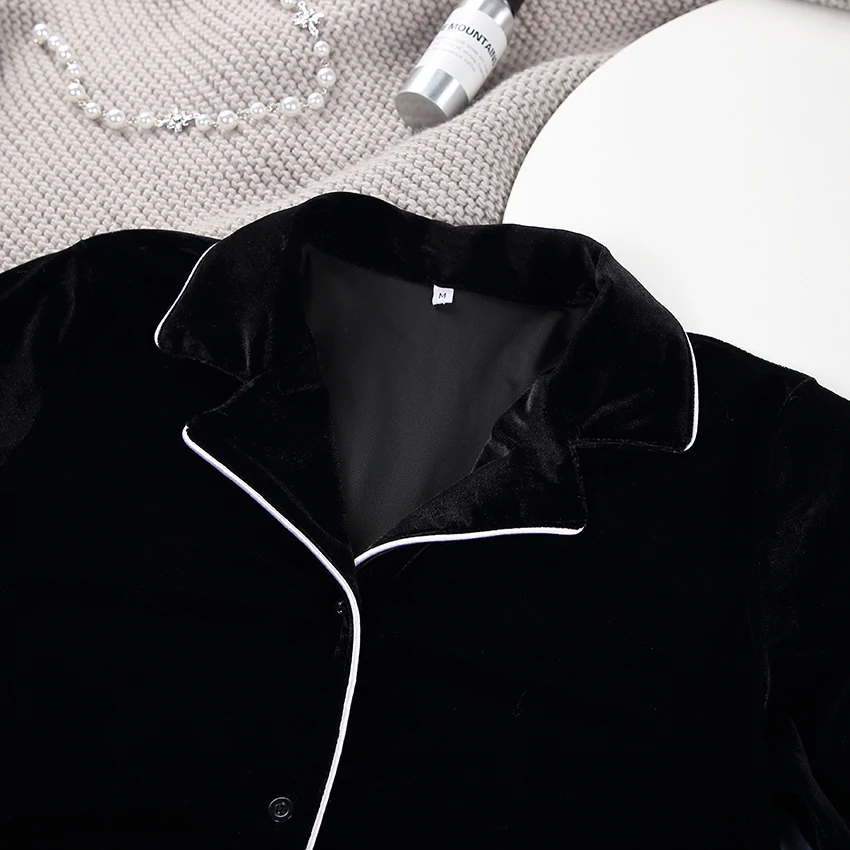 Пижама HiLoc Женская бархатная комплект из двух предметов толстая пижама с длинным