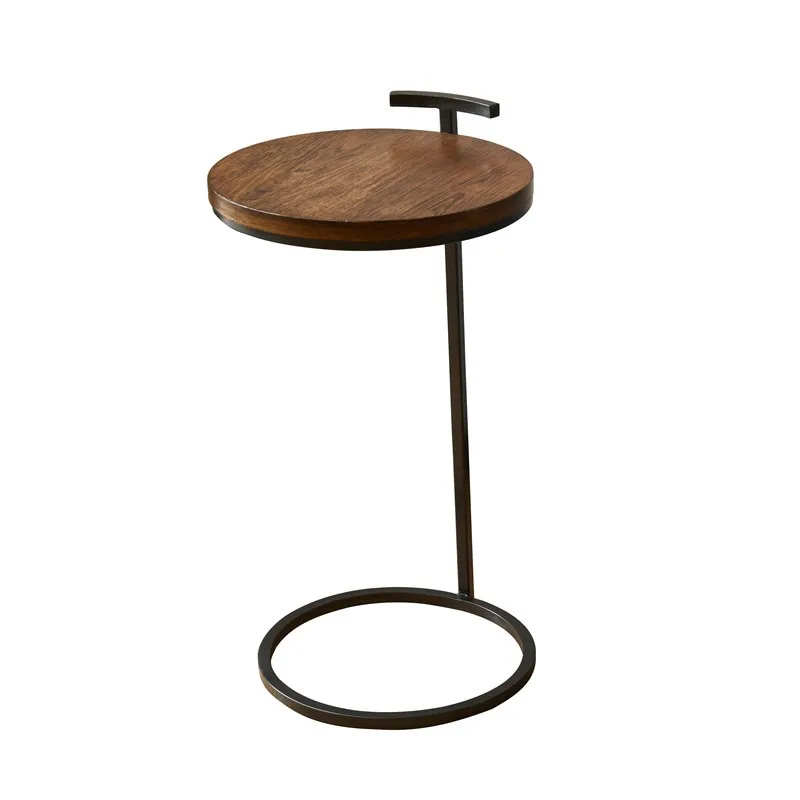 Круглый столик в скандинавском стиле деревянный железный угловой простая