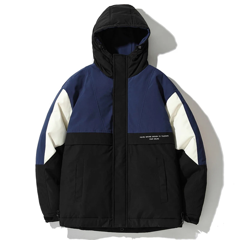 Quality Casual Winter Hooded White Duck Down Jackets Men's Patchwork Warm Puffer Coats Thick Down Parkas Outwear Tops Clothing