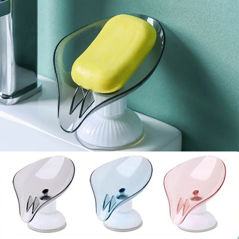 

Rotatable Soap Box Drain Shelf Simplicity Solid Color Drainable Drain Soap Box Strong Suction Cup Practical Household Goods