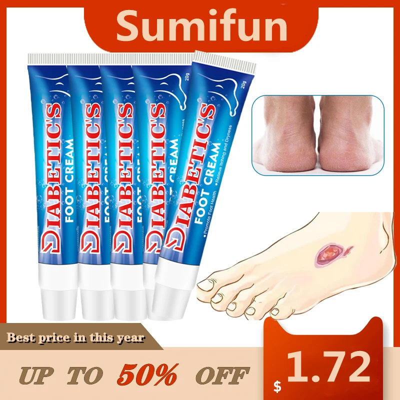 

1pcs 20g Diabetic Foot Cream Moisturizes Anti-dry Anti-itch Moisturizing Foot Ointment Skin Blood Blisters Corns Calluses Feet