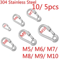 304 stainless steel spring hook eyelet carabiner safety hardware tool outdoor sports accessories 10 5pcs