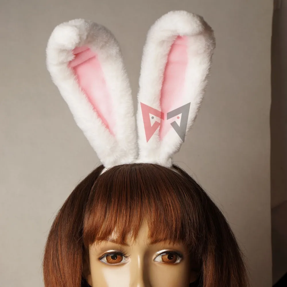 

Riven the Exile cosplay accessories headwear tail set white pink rabbit lady ears for girl women kids