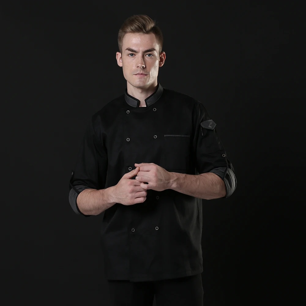 High quality Made Man Chef Uniform Shirt and Logo Printing Quality Wholesale Butcher Bakery Food Service chef tops Clothing |